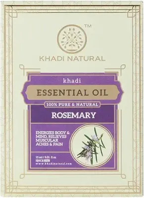 6. KHADI NATURAL Ayurvedic Rosemary Essential Oil