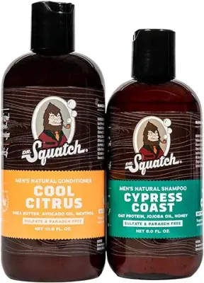 5. Dr. Squatch Citrus & Cypress Men's Shampoo + Conditioner Hair Bundle - Keeps Hair Looking Full, Healthy, Hydrated