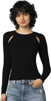 13. ONLY Mock Neck Sweater with Shoulder Cut Out Detail