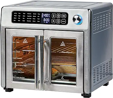 5. Emeril Lagasse 26 QT Extra Large Air Fryer, Convection Toaster Oven with French Doors, Stainless Steel