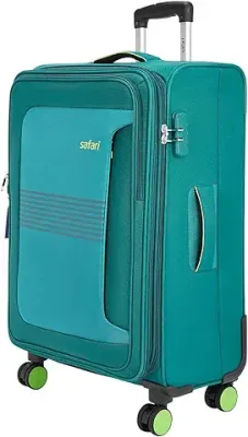 15. Safari Antitheft Trolley Luggage Bag, Large Size, 8 Wheel Travel Luggage for Men and Women, Check-in Luggage, 81cm, Teal