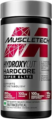 6. MuscleTech, Hydroxycut Hardcore, Super Elite, Supports Fat Metabolism - Pack of 100 Veggie Capsules