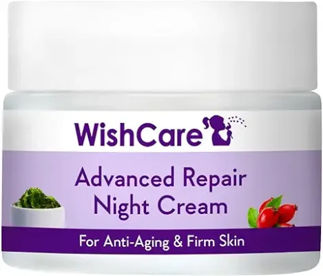 6. WishCare Collagen Boosting - Advance Repair Night Cream - With Retinol, Niacinamide, GrapeSeed, Sea Algae, Jojoba & Rosehip - For Anti-Aging, Skin Firming & Plumping Skin - 50 gm