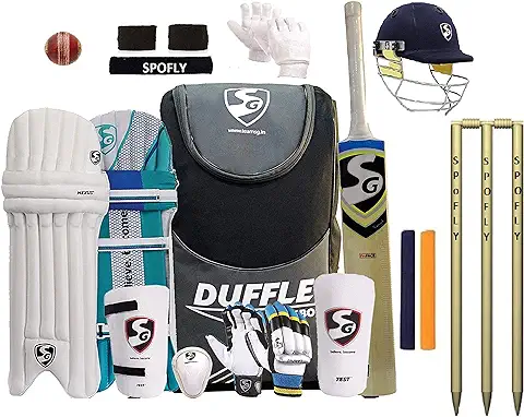 11. SG Duffel Complete Cricket Kit Combo with Spofly® Stump and Ball