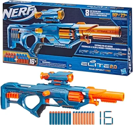 6. Nerf Elite 2.0 Eaglepoint Rd-8 Toy Blaster, 16 Darts, Toy for Kids Teens and Adults, Gift, Outdoor Toy for Boys, Birthday Gift Toy for Kids Ages 8+, Best Xmas Gift Toy,Multicolor