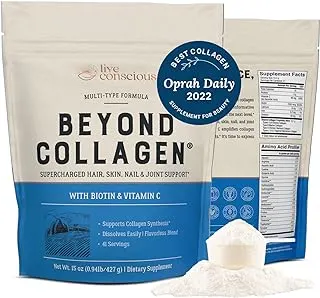 Live Conscious Beyond Collagen Multi Collagen Powder for Women w/Types I, II, III, V & X - Keto Friendly, Hydrolyzed Colla...