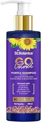 13. St.Botanica GO Colored Purple Hair Shampoo, 200ml Infused with Linseed, Purple Mica & Sunflower Oil for Bleached & Colored Hair | No Parabens & Sulphates | Vegan & Cruelty Free