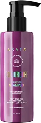 7. Arata Tone Perfecting Shampoo | Purple Shampoo For Pre-Lightened & Bleached Hair | Color Protection Shampoo Enhances Hair Colour And Neutralises Brassiness | Sulphate-Free