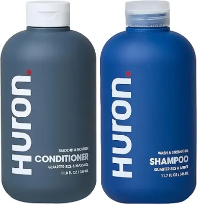 1. Huron Men's Shampoo & Conditioner Set - Clean & Invigorating Scent - Hydrating, & Nourishing Shampoo & Conditioner for Men - Vegan Ingredients & Cruelty Free