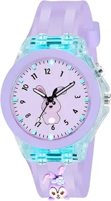 6. Shocknshop LED Luminous Child Kids Children Cute Cartoon Multi Color Lights Watch for Girls -W327