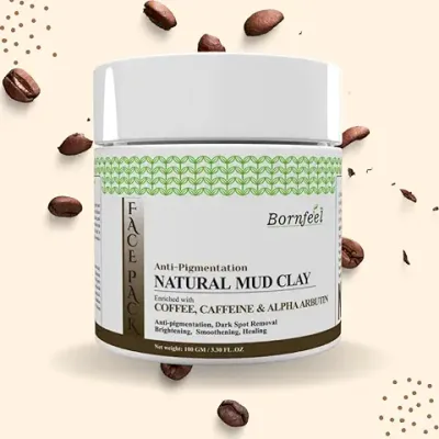 6. Bornfeel Coffee Face Pack With Coffee Extract And Alpha Arbutin For Reduce Pigmentation