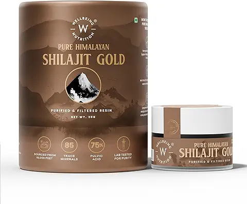 8. Wellbeing Nutrition Pure Himalayan Shilajit Gold Resin for Strength