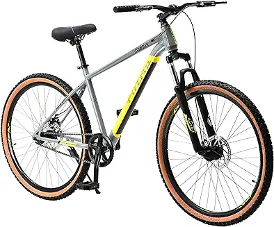 13. FitTrip Scrambler 27.5 inch | Single Speed Non-Gear MTB Cycle for Men | QC Tested Steel Alloy Frame| Trioblade Dual Disk Brakes | Puncture Resistant Tyres | Unisex | Fully Fitted (Nardo Grey-Yellow)