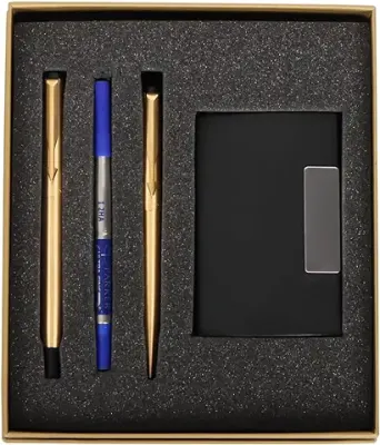 15. Parker Vector Gold Trim Roller Ball Pen and Ball Pen Luxury Gift Set