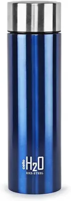1. CELLO H2O Stainless Steel Water Bottle | Leak proof & break-proof | Lid is sealed by a silicone ring | Best Usage for Office/School/College/Gym/Picnic/Home/Fridge |1 Litre | Blue, 1 Unit