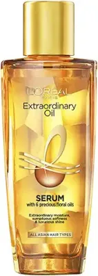 1. L'Oreal Paris Serum, Protection and Shine, For Dry, Flyaway & Frizzy Hair, With 6 Rare Flower Oils, Extraordinary Oil, 30ml