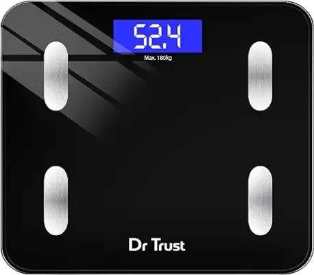 11. Dr Trust Digital Smart Electronic Rechargeable Bluetooth Fitness Body Composition Monitor Fat Analyzer Weight Machine and Weighing Scale-509 (Black)