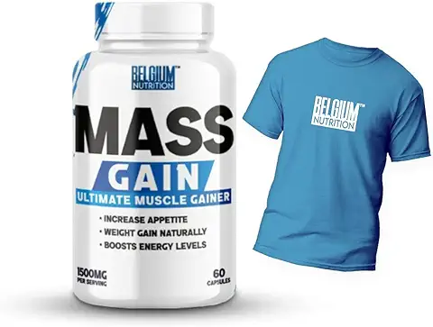 12. BELGIUM NUTRITION Muscle Gain Mass & Weight Gainer Capsule for Muscle Growth