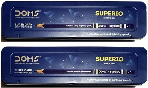 7. Doms Superio Super Dark HB/2 Graphite Pencil Tin Box Pack