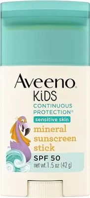 6. Aveeno Kids Continuous Protection Zinc Oxide Mineral Sunscreen Stick for Sensitive Skin