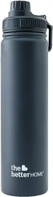 4. The Better Home 1000 Stainless Steel Insulated Water Bottle with Sipper (710ml) | Thermos Flask Sports Water Bottle | Hot and Cold Steel Water Bottle | Food Grade & BPA Free (Pack of 1, Black)