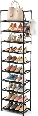 5. 10 Tiers Tall Shoe Rack 20-25 Pairs Boots Organizer