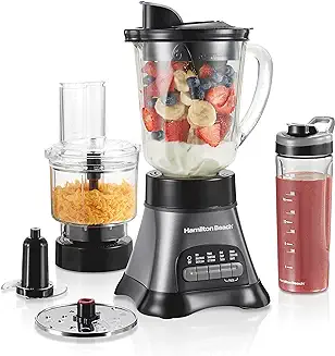 4. Hamilton Beach Blender for Shakes and Smoothies & Food Processor Combo