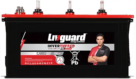 15. Livguard IT 1560STJ Short Tubular Jumbo Battery |150 Ah | Extra Long Life | 60 Months Warranty | Reliable Backup for Homes and Offices | Free Installation