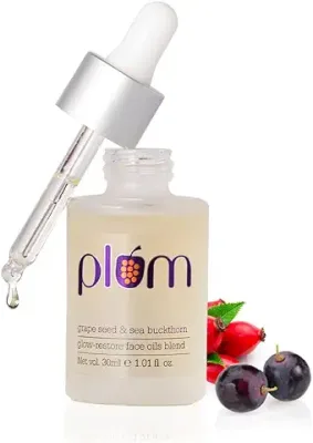 3. Plum Grape Seed & Sea Buckthorn Glow Restore Face Oils Blend | Best Face Oil for Glowing Skin | Blend of 10 Natural Oils | 99.8% Natural & 100% Vegan | 30ml