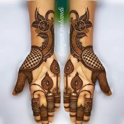 Mirror Image Mehandi Design