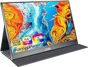 MNN Portable Monitor 15.6inch FHD 1080P USB C HDMI Gaming Ultra-Slim IPS Display w/Smart Cover & Speakers,HDR Plug&Play, E...