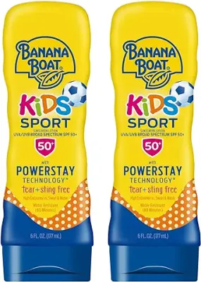 14. Banana Boat Kids Sport Sting-Free, Tear-Free, Broad Spectrum Sunscreen Lotion, SPF 50, 6oz., 2 Count (Pack of 1)