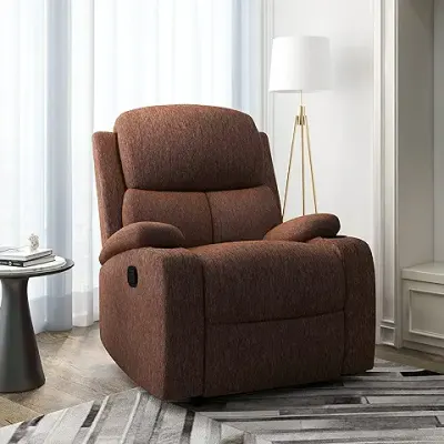 1. @home by Nilkamal Matt 1 Seater Fabric Manual Recliner with Cup Holder (Cocoa) | 1 Year Warranty | Self Assembly