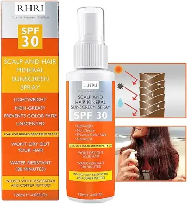 9. Sunscreen for Hair and Scalp, Premium SPF 30 Hair Sunscreen Spray| Protect from Harmful UV Rays, Color Fade, and Dryness | Non-Greasy Formula