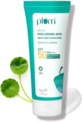 14. Plum Cica & Hyaluronic Acid Aqua-Light Sunscreen SPF 50 PA+++