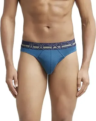 7. Jockey US17 Men's Super Combed Cotton Rib Solid Brief with Ultrasoft Waistband