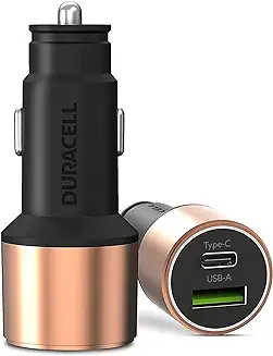 5. Duracell 65W Fast Car Charger Adapter with Dual Output