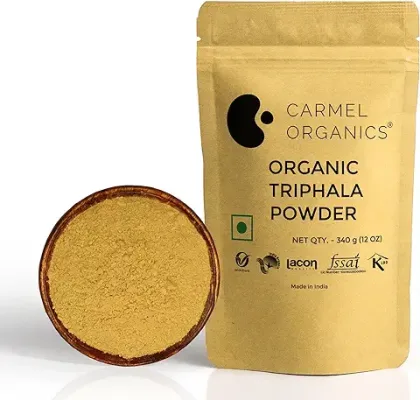 3. CARMEL ORGANICS Triphala Fruits Powder 340 Grams