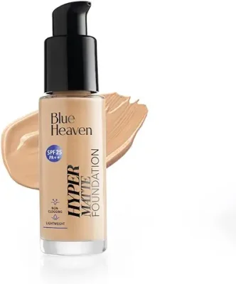 12. Blue Heaven Hypermatte Liquid Full Coverage Foundation Cream For All Skin Types, 103 Natural Sand, 30Ml, Pack Of 1