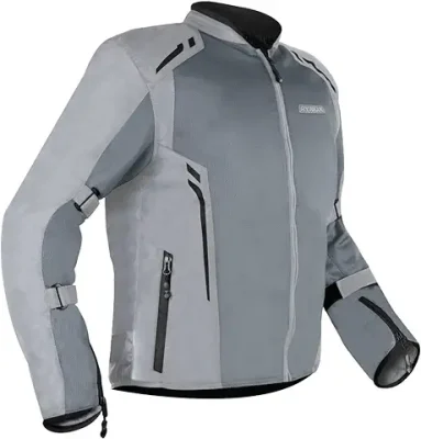 2. Rynox Cypher GT Jacket - Mesh Motorcycle Riding Jacket with Impact Protection and Abrasion Resistance - Light Grey | XL