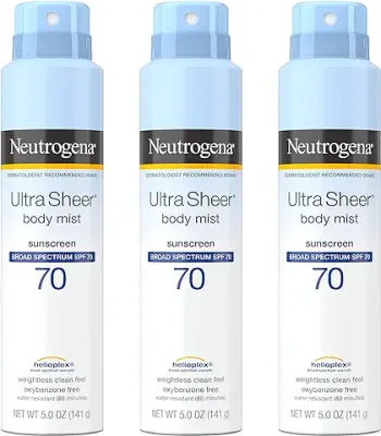 2. Neutrogena Ultra Sheer Body Mist SPF 70 Sunscreen Spray
