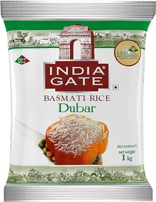 5. India Gate Basmati Rice Dubar, 1kg