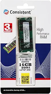 8. Consistent 16GB DDR4 Laptop RAM 3200Mhz with Replacement Warranty