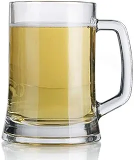 Pasabahce Glass Party Beer Mugs (Clear, 500 ml) - Set of 2