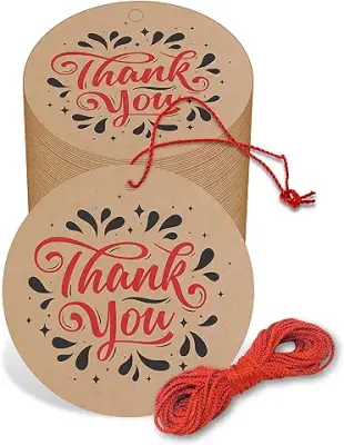14. Clickedin ” Thank You ” Kraft Paper Tags