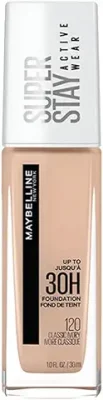 10. Maybelline New York Super Stay Full Coverage Active Wear Liquid Foundation, Matte Finish with 30 HR Wear, Transfer Proof, 120, Classic Ivory, 30ml
