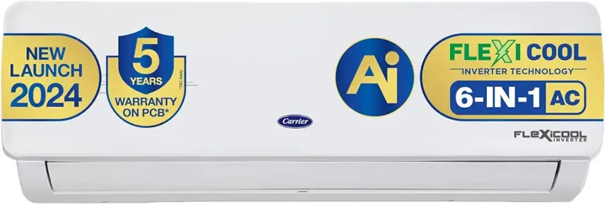7. Carrier 1.5 Ton 3 Star AI Flexicool Inverter Split AC (Copper, Convertible 6-in-1 Cooling,High Density Filter, Auto Cleanser, 2024 Model,ESTER NEO Exi+, CAI18ER3R34F0,White)