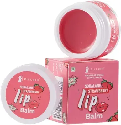 8. Pilgrim Squalane Lip Balm (Strawberry) for women & men | Lip Balm for dark lips | Lip Balm with Shea & Cocoa Butter for soft lips | Lip Balm for soothing & hydrating Dry & Chapped Lips | 8 gm