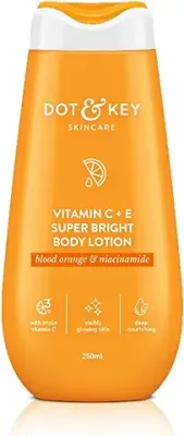 3. Dot & Key Vitamin C + E Super Bright Body Lotion for Deep Nourishing & Visibly Glowing Skin | Reduces Dark Spots & Tanning |With Triple Vitamin C & Niacinamide | For Women & Men | 250ml