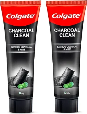 10. Colgate Charcoal Clean 240g (120g x 2, Pack of 2) Black Gel Toothpaste, Pack of Deep Clean Toothpaste With Bamboo Charcoal & Wintergreen Mint For Plaque Removal, Tingling Fresh Mouth Experience